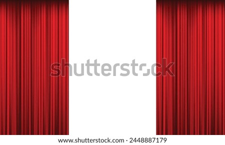 vector theater stage red curtains realistic vector.