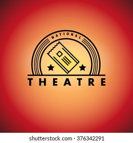 Vector theatre and ballet perfomance logo template design. Artistic perfomance insignia sample. Advertising icon, graphic design, leaflet, flyer and poster elements.