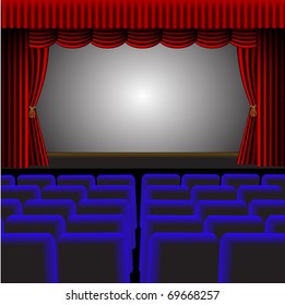 A vector theatre or cinema with a screen providing room for text