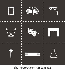 Vector Theatre icon set on black background