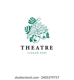 Vector theatre mask logo Design Template