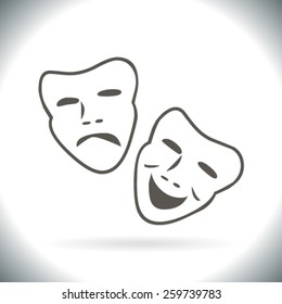 Vector theatrical masks icon
