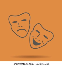 Vector theatrical masks icon