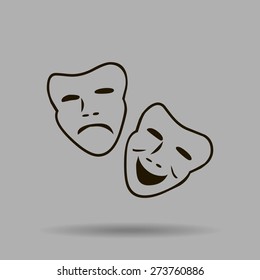 Vector theatrical masks icon