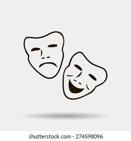 Vector theatrical masks icon