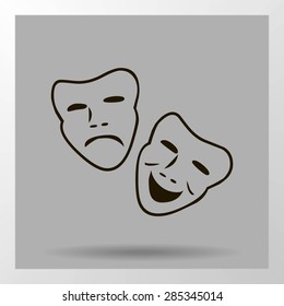 Vector theatrical masks icon