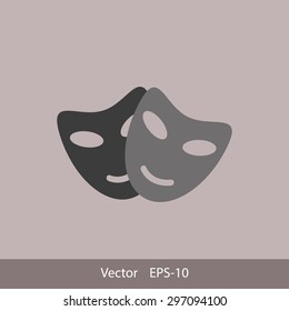 Vector theatrical masks icon