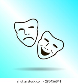 Vector theatrical masks icon