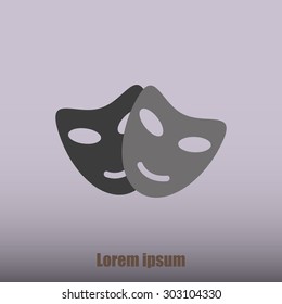 Vector theatrical masks icon