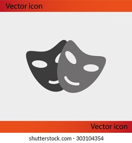 Vector theatrical masks icon