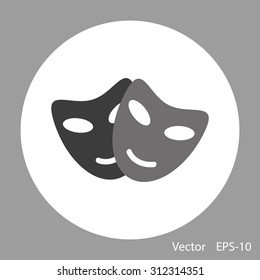 Vector theatrical masks icon