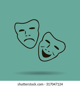 Vector theatrical masks icon