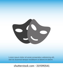 Vector theatrical masks icon