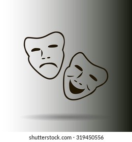 Vector theatrical masks icon