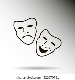 Vector theatrical masks icon