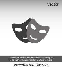 Vector theatrical masks icon