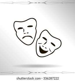 Vector theatrical masks icon
