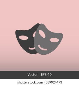 Vector theatrical masks icon