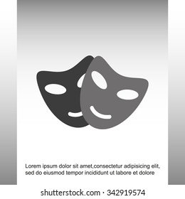 Vector theatrical masks icon