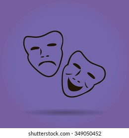 Vector theatrical masks icon