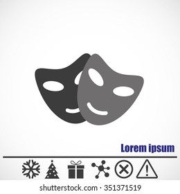 Vector theatrical masks icon