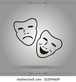 Vector theatrical masks icon