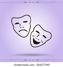 Vector theatrical masks icon