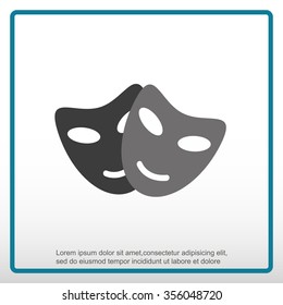 Vector theatrical masks icon