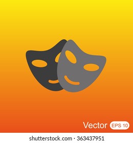 Vector theatrical masks icon