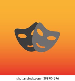 Vector theatrical masks icon