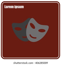 Vector theatrical masks icon

