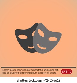 Vector theatrical masks icon
