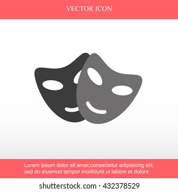 Vector theatrical masks icon
