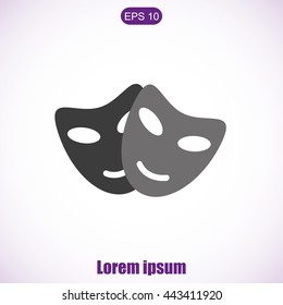 Vector theatrical masks icon
