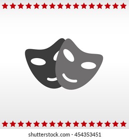 Vector theatrical masks icon
