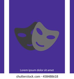 Vector theatrical masks icon
