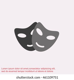 Vector theatrical masks icon