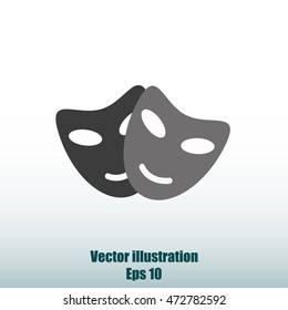 Vector theatrical masks icon