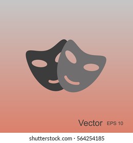 Vector theatrical masks icon