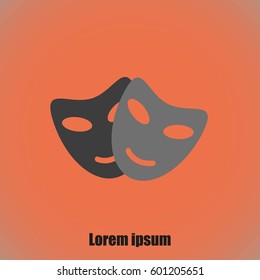 Vector theatrical masks icon