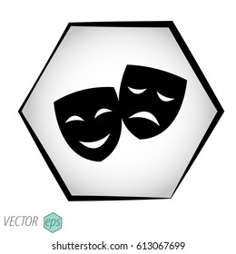 Vector theatrical masks icon