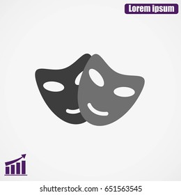Vector theatrical masks icon