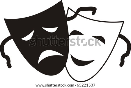 Vector Theatrical masks - isolated illustration character Theater - Tragedy and Comedy