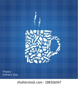 Vector thematic illustration. Father's day background. Vector, illustration with place for your text.