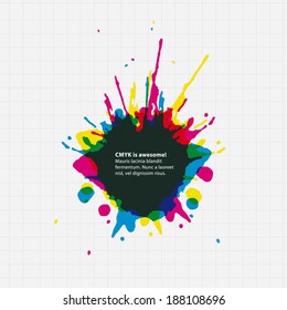 vector thematic template.  Aquarell drop on paper with place for your text.