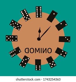 vector theme of a domino wall clock