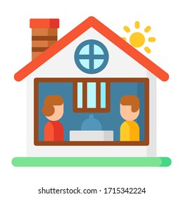 vector with the theme of stay at home