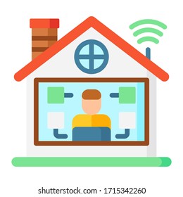 vector with the theme of stay at home