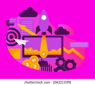 elementos de marketing empresarial con temática vectorial