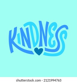 vector themed typography kindness blue